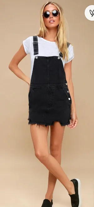 Free People DENIM OVERALL DRESS thumbnail 4