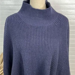 Topshop Drop shoulder Pullover Mock Neck Oversized Sweater Blue Size L US 12 thumbnail 2