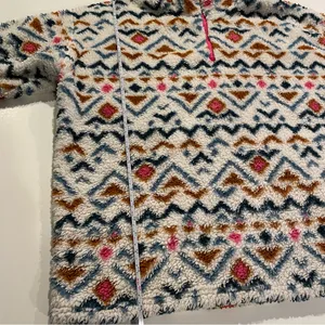 Eddie Bauer 1/4 Zip Up Collared Fleece Pull Over Size Large Aztec Southwest thumbnail 5
