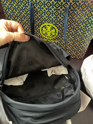 Tory Burch Latest New Ella Black Nylon Backpack 88368 $328 with shopping bag thumbnail 8