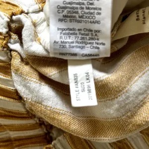 Madewell Tapered Huston Crop Pants Linen Pull-On Stripe Yellow White Small thumbnail 5