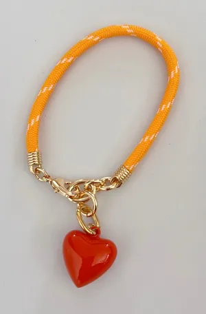 Roxanne Assoulin Happy Cord Puffy Heart Charm Bracelet thumbnail 1