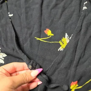 Free People Time On My Side‎ Black Floral Wrap Dress thumbnail 8