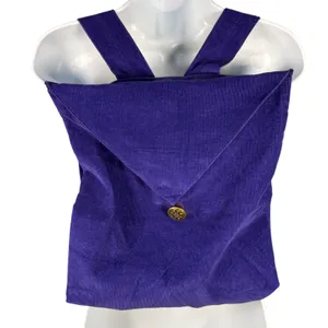Handmade Purple Corduroy Backpack Boho Artisan Rucksack 16x13 thumbnail 1