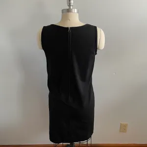 Leather Front Sheath Sleeveless Dress- Black- Size Medium thumbnail 4
