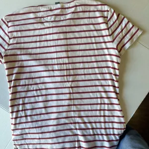 Lauren Ralph Lauren Women's Top Medium Red Cream Striped Cotton Button Nautical thumbnail 6
