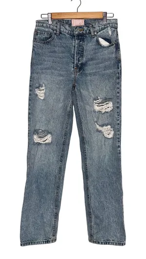 Revice Denim Straight Leg Jeans Womens 27 Blue Excellent Distressed High Rise thumbnail 1