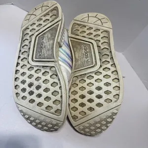 adidas‎ NMD_R1 White Iridescent Sneakers Tennis Shoes Women’s 6.5 Silver Stripes thumbnail 6