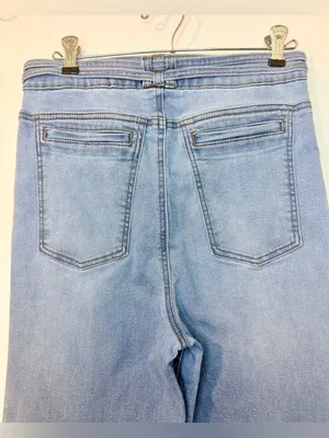 A Loves A Light Wash High Rise Wide Leg Jeans Size 26 Lattice Belt Flare thumbnail 12