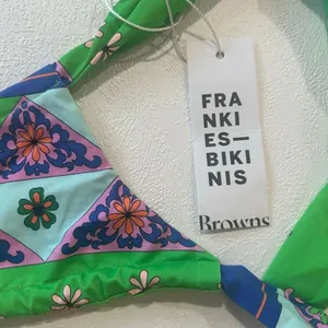 Frankies Bikinis x Browns Willow Top Medium Green Floral Tie Bikini NWT thumbnail 5