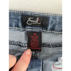 Women's Earl Jeans Barely Boot Bling Y2K Bootcut Jeans Size 10 Blue GUC!‎ 0122 thumbnail 12