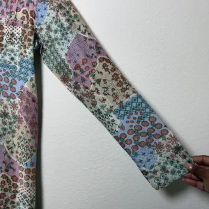 Roller Rabbit Women Cotton Silk Shirt Dress S‎ Multi Patchwork Floral Artsy Boho thumbnail 4