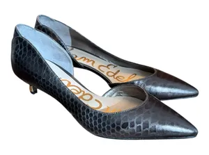 Sam Edelman Dark Brown Metallic Snake Print Heels thumbnail 1