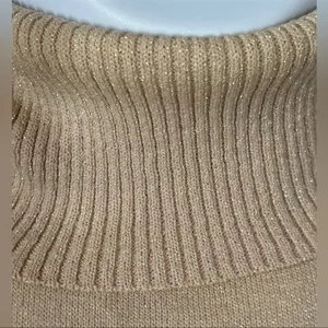 New York & Company Pink Rose Gold Glitter Turtleneck Sweater Small Y2K Fitted thumbnail 9