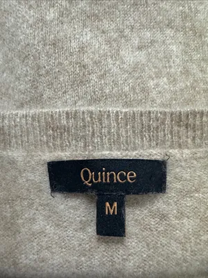 Quince Cashmere Long Sleeve Crew Neck Sweater in Oatmeal sz M shrunk fits like S thumbnail 7