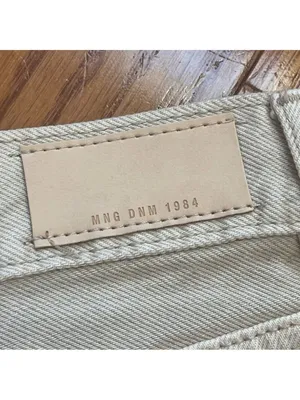 MANGO MNG Denim Rachel High Rise Loose Fit Crop Barrel Jeans - Beige US 12 thumbnail 10