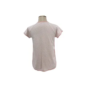LAKE Pajamas Pima Cotton Floral Block Print Short Sleeve Pajama Top Pink XXS thumbnail 5