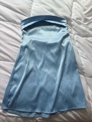 Blue satin mini dress Size XS thumbnail 2