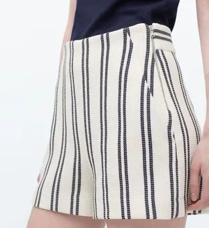 Zara High Waist Stripe Shorts XS thumbnail 1