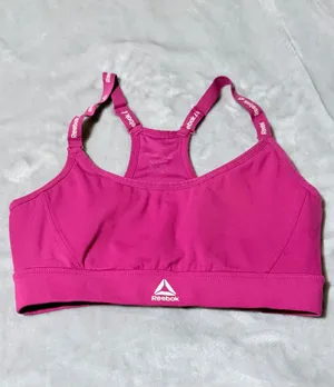 Reebok Women's Pink Racerback Sports Bra Medium Support Wireless Full Coverage S thumbnail 2