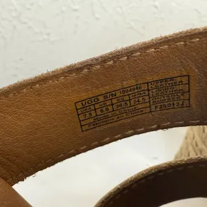 UGG Hedy Embossed Leather Espadrille Wedge Sandals 7.5 VGUC thumbnail 6