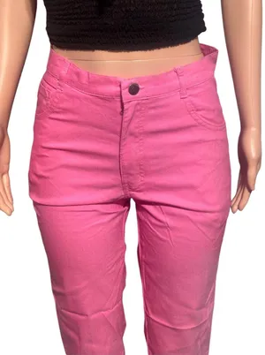 Comfort fit Women's pink high waist straight leg pant size L,XL thumbnail 6