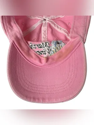 Martha's Vineyard Pink Golf Fishing Hat Ball Cap‎ Strap Back Adjustable thumbnail 4