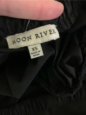 Moon River XS Black Cutout Midi Dress Sleeveless Elastic Waist Minimalist thumbnail 4