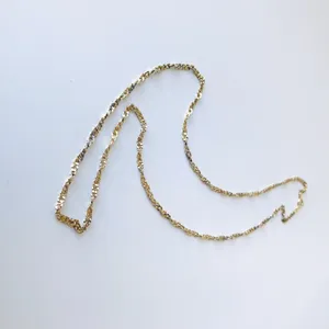 Sterling Silver Gold Tone Twist Chain Necklace, 925 LIRM thumbnail 2