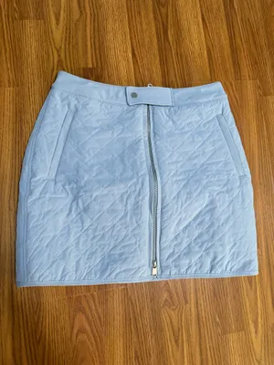 Athleta Apres ski athletic quilted mini skirt light blue zip front size 10. thumbnail 2
