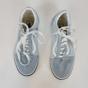 Vans Women's Old Skool Sneakers 6 Light Blue Suede Canvas Skate Lace Up Shoes thumbnail 7