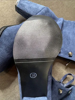 Tall Blue Faux Suede Lace-Up Women’s Boots Size 7 (38) NEW thumbnail 11