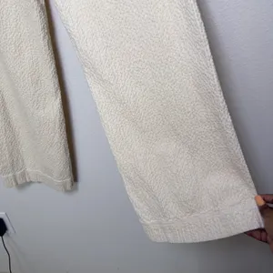 Anthropologie Women Cotton Wide Wale Corduroy Pants 4 Wide Leg Cream High‎ Rise thumbnail 5