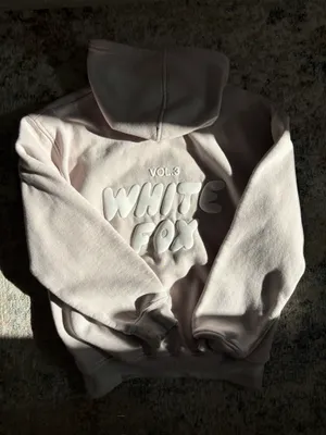 Beige White Fox Hoodie thumbnail 1