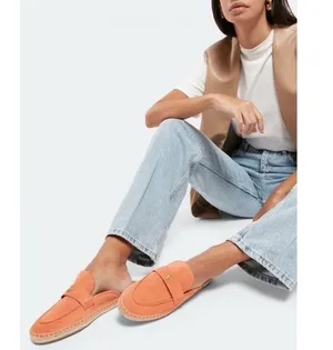 Tory Burch Seaside Mule Espadrille Sandals Sienna Rose Orange Size 9 thumbnail 1