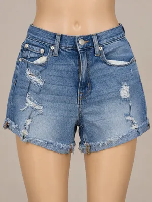 Aéropostale Mom Shorts Size 0 Distressed Light Wash Denim thumbnail 1