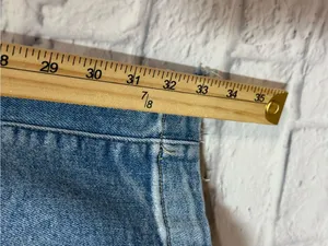 Risen Classic Mid Wash Wide-Leg Flare Women's Jeans, sz 15/32 thumbnail 4