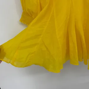 Alice + Olivia Dress Womens S Yellow Silk Cotton Tie Back Mini‎ Boho Luxury thumbnail 4