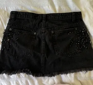 Free People Black Denim Skirt thumbnail 2
