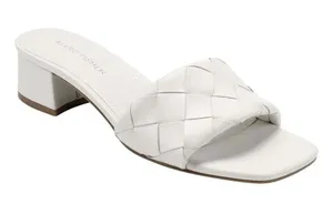 Marc Fisher Casper Sandals Faux Leather Block Heels Size 8.5 thumbnail 1