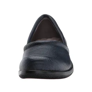 Softwalk Adora Navy Leather Slip On Comfort Clog Shoe with‎ snake embossing B42 thumbnail 2