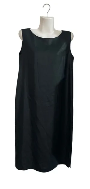 Izzat Baba Classic Black Sleeveless Sheath Dress Minimalist Office Career Wear thumbnail 1