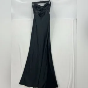 Princess Polly Black Strapless Satin Cutout Gown 661 thumbnail 3