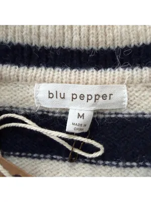 Blu Pepper Preppy Nautical Old Money Sailor Knit Stripe Fisherman Sweater medium thumbnail 6