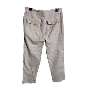 The Great. The Ric Rak Pant size 24 Blush Pink Cropped Utility Scalloped Trim thumbnail 2