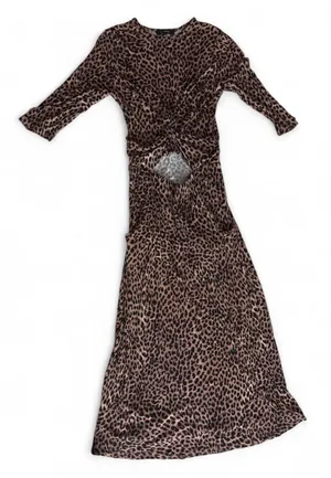 Olivaceous Leopard Print Maxi Dress Large thumbnail 1