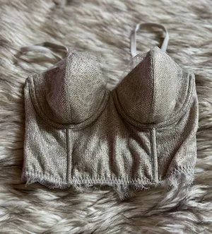 Victoria's Secret gold shimmer bustier bra 34C thumbnail 2