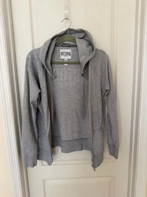Victoria's Secret Woman’s Tracksuit Set Gray Zip Hoodie Joggers, Sz S thumbnail 3