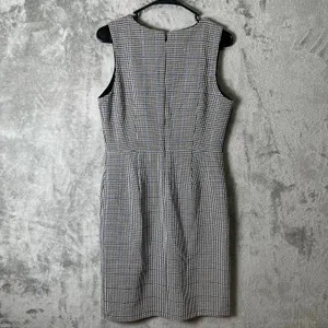 Ann Taylor Sleeveless Tweed Flare Dress‎ V Neck Size 6 Back Blue New thumbnail 4