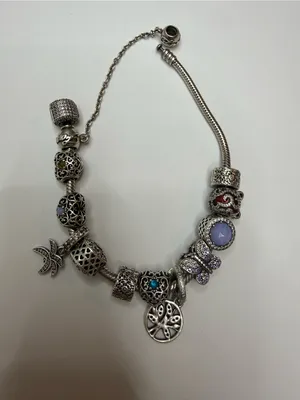 Authentic Pandora Sterling Silver Bracelet with Charm thumbnail 14